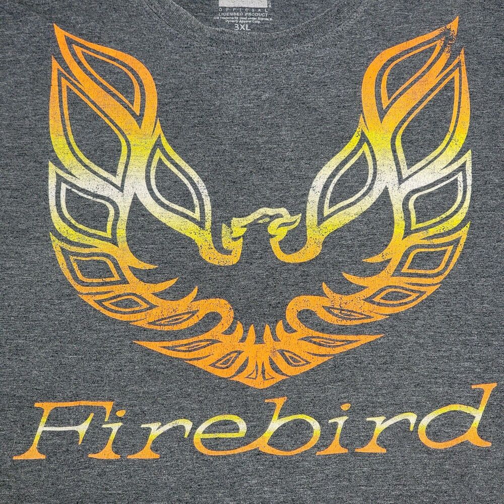 GM Official Licensed Product Firebird Graphic SS Tee Dark Grey Size 3XL (54/56)
